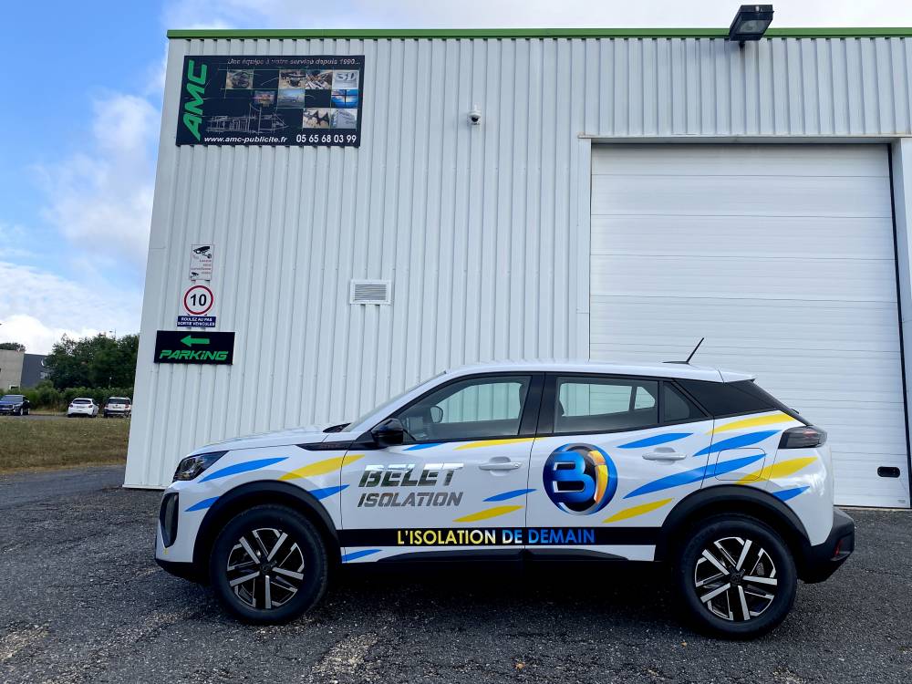 Marquage voiture en adhésif numérique et chrome