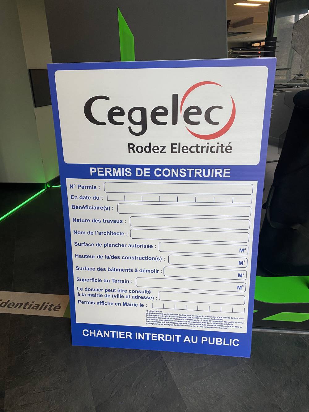 Panneau de chantier - permis de construire